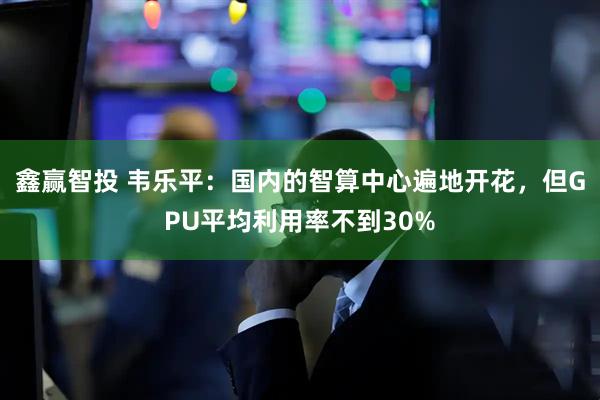 鑫赢智投 韦乐平：国内的智算中心遍地开花，但GPU平均利用率不到30%