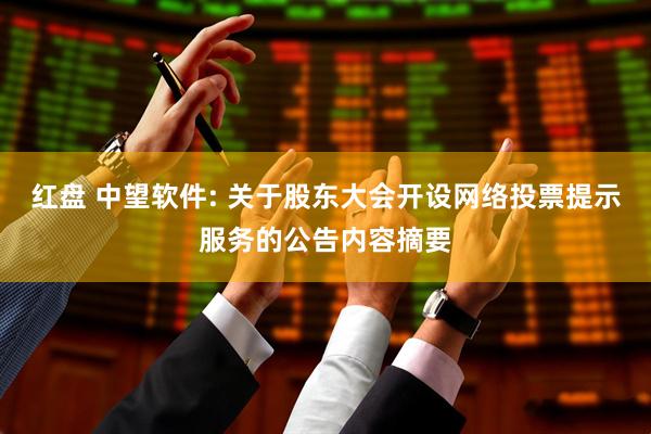 红盘 中望软件: 关于股东大会开设网络投票提示服务的公告内容摘要