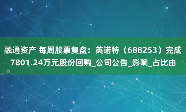 融通资产 每周股票复盘：英诺特（688253）完成7801.24万元股份回购_公司公告_影响_占比由
